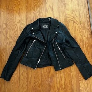 Black Faux Leather Jacket motorcycle Levi’s